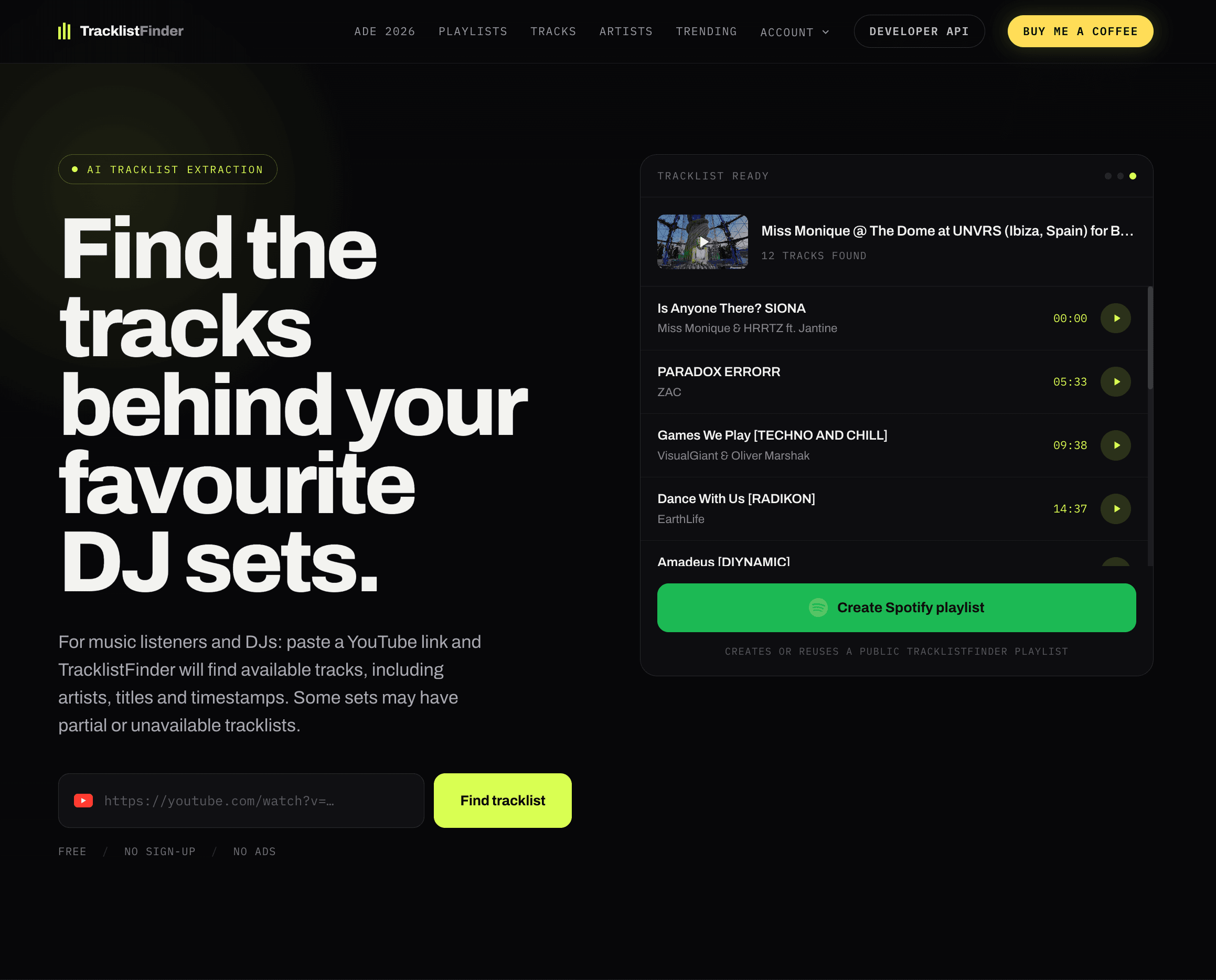 TracklistFinder product screenshot